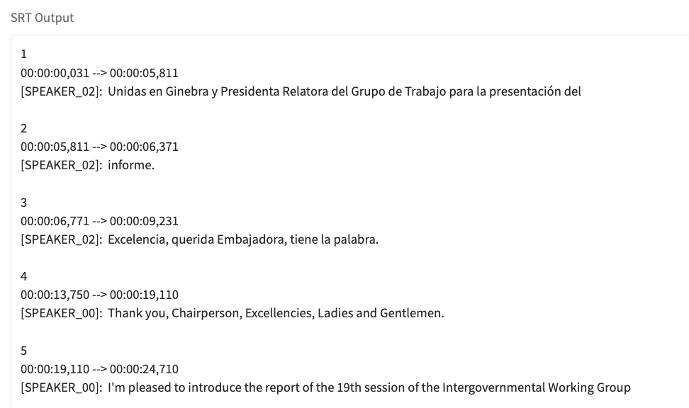 WhisperX SRT Output