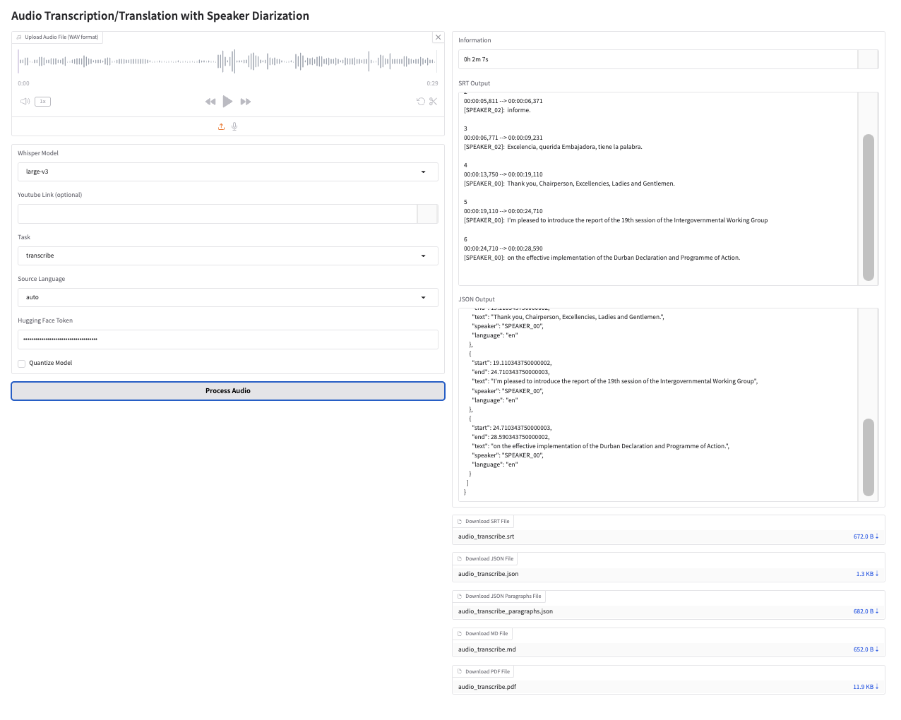 WhisperX Interactive Interface